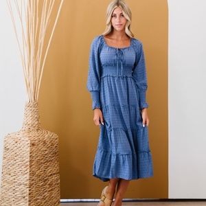 Cinched Waist Midi Dress